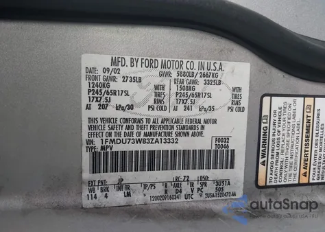 2003 Ford Explorer Nbx/Xlt z USA, uszkodzony, nr VIN 1FMDU73W83ZA13332